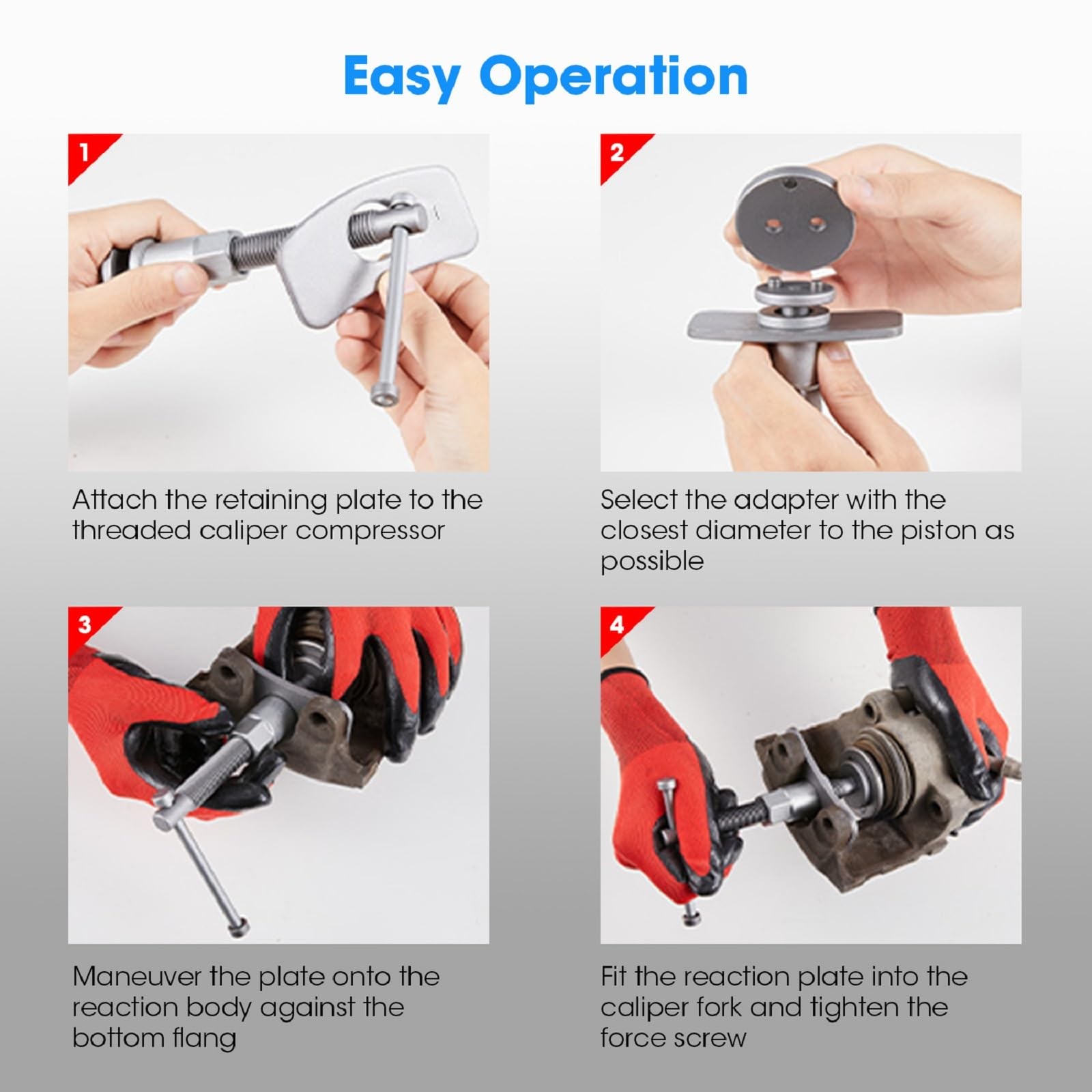 Torin 22 PCS Brake Caliper Press Tool Kit, Disc Brake Piston Caliper Compress…