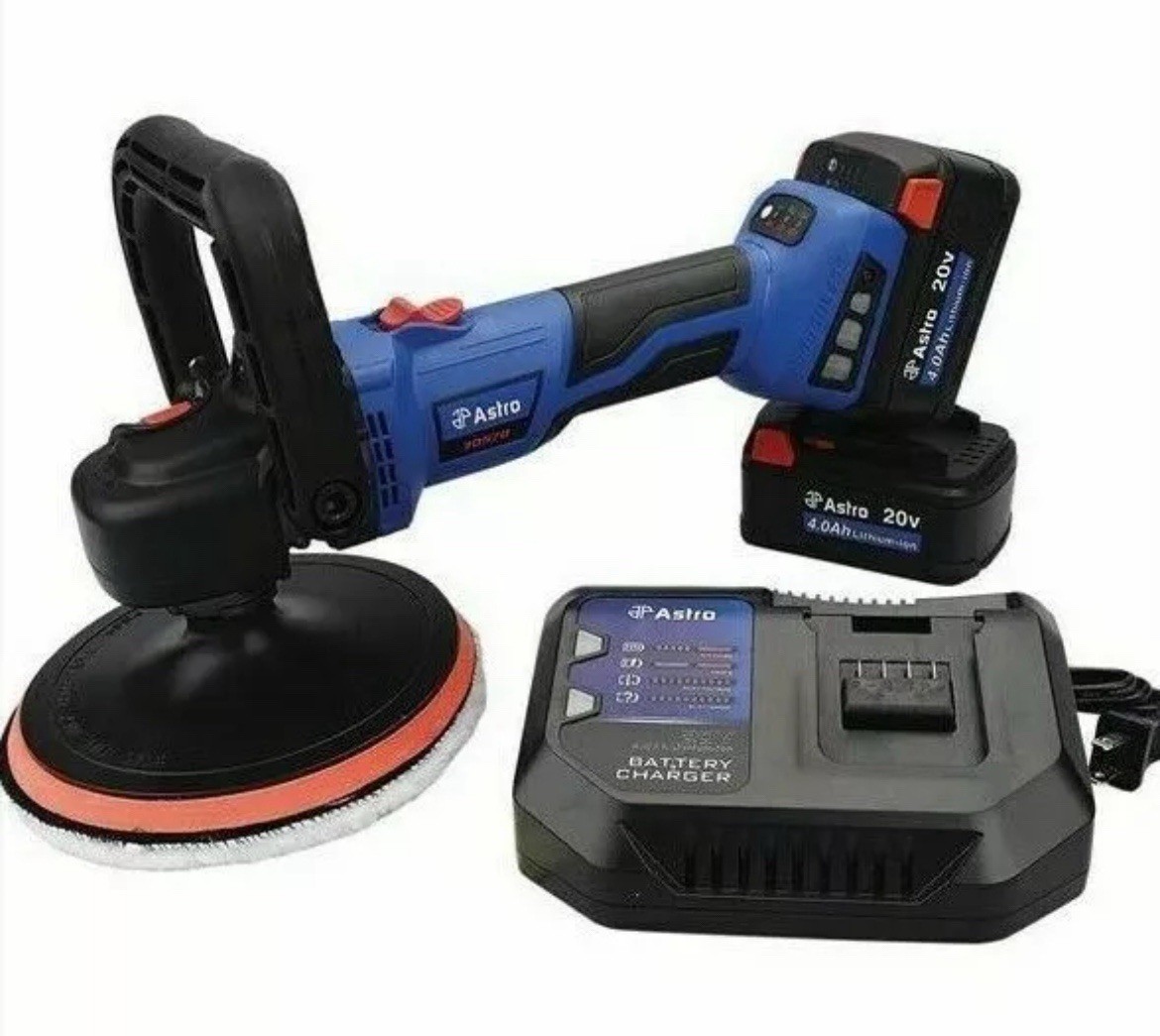 Astro Pneumatic Cordless 20V 7» Brushless Variable Speed Rotary Polisher 2x 4AH