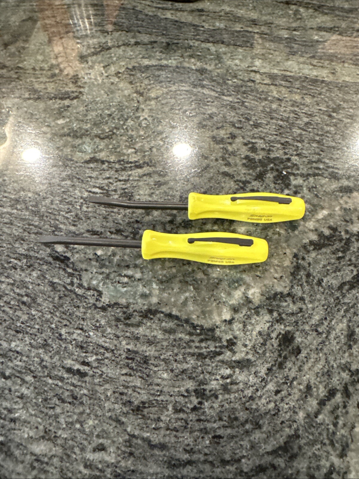 snap on 2 pc hi viz 5” mini poket prybar set straight, bent pbms5hv, pbmb5hv