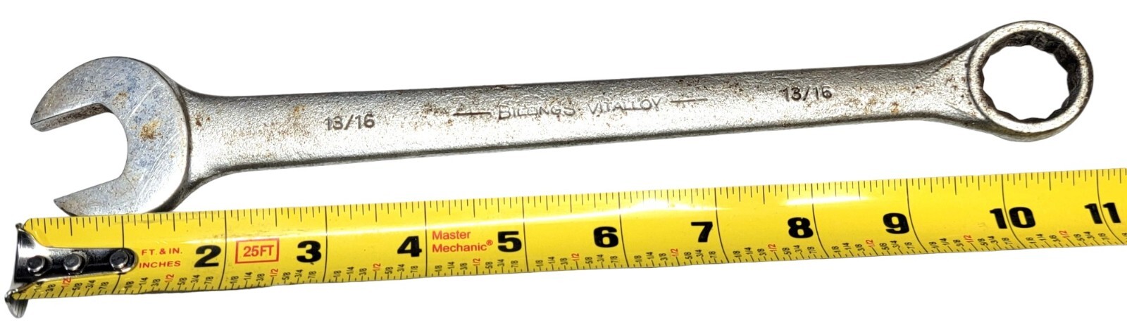 Vintage Billings Vitalloy USA 1167-A 13/16 SAE 12 Pt. Open Box End Wrench