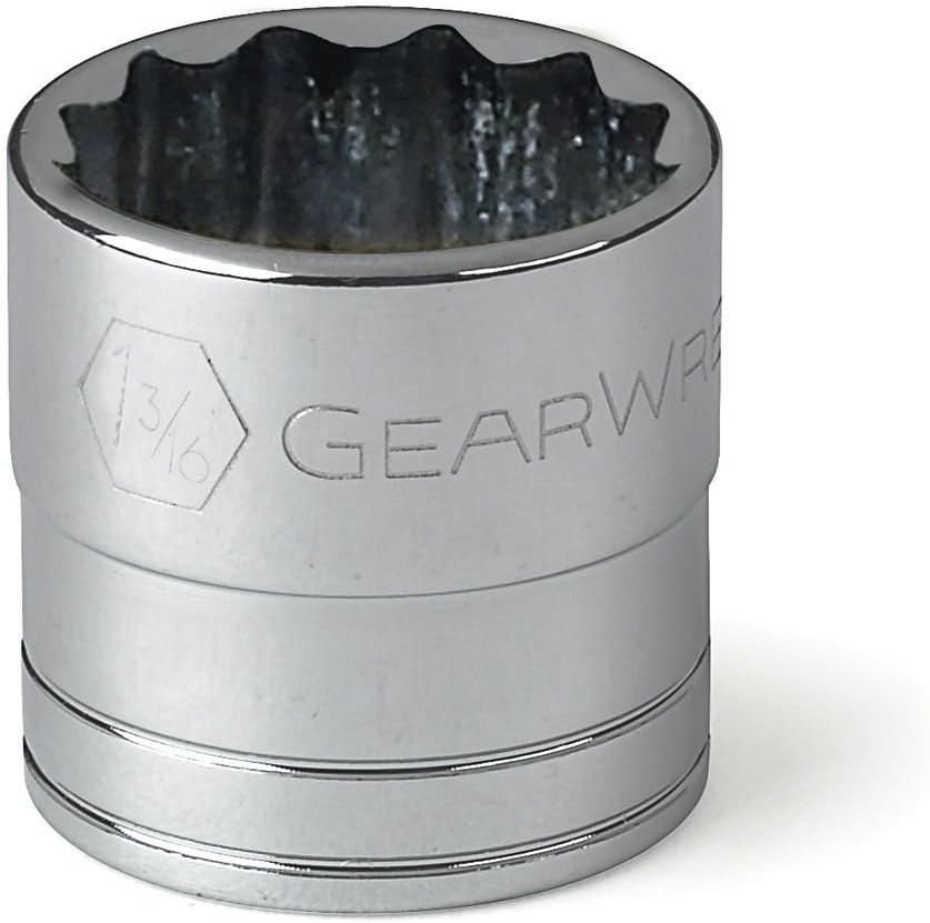 GEARWRENCH 1/2″ Drive 12 Point Standard SAE Socket 1-3/16″ – 1-3/16 in, Black
