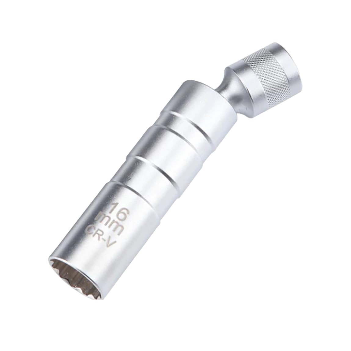 Resze 5/8-Inch（16mm） Thin Wall Spark Plug Socket,12 Short 5/8″（16mm）, Silver