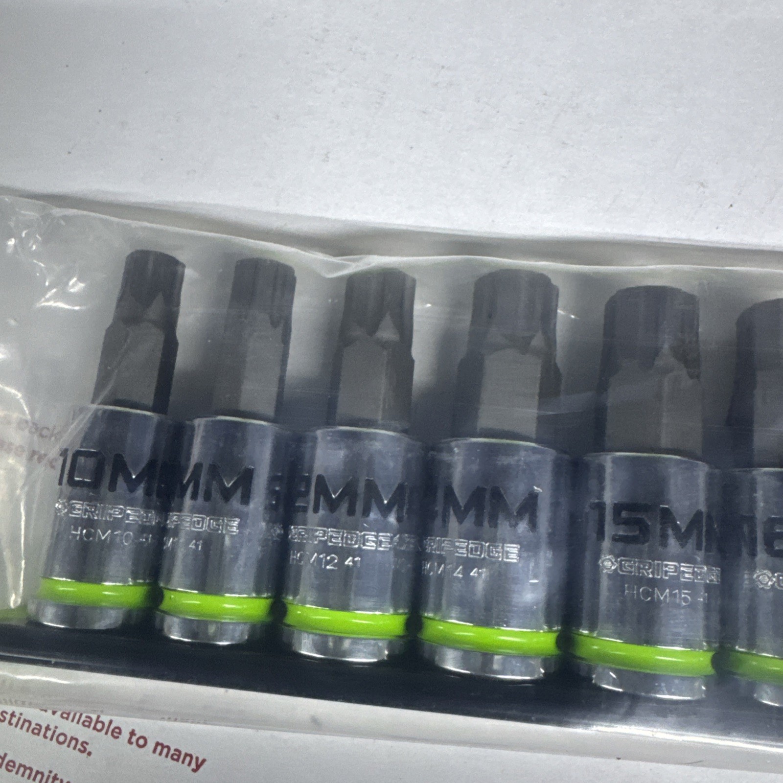 Gripedge HCM8S – 8pc 1/2″ Drive Metric RPT Hex bit socket set Grip Edge HCM8S