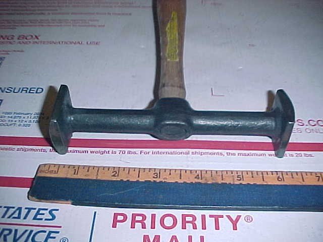 Auto Body Vtg. Reverse Curved Wide Head Hammer Looks Unused Nice Shop Dolly Tool