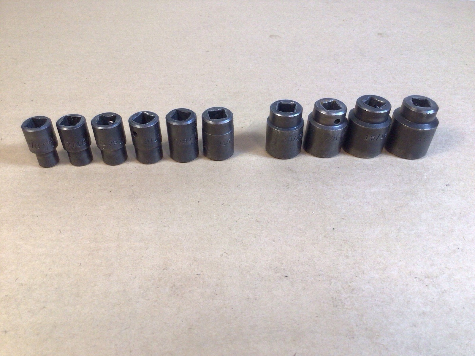 Mac Tools 1/2″ Drive 3/8” To 1” 6PT SAE Shallow Impact Socket Set NO 3/4” SOCKET