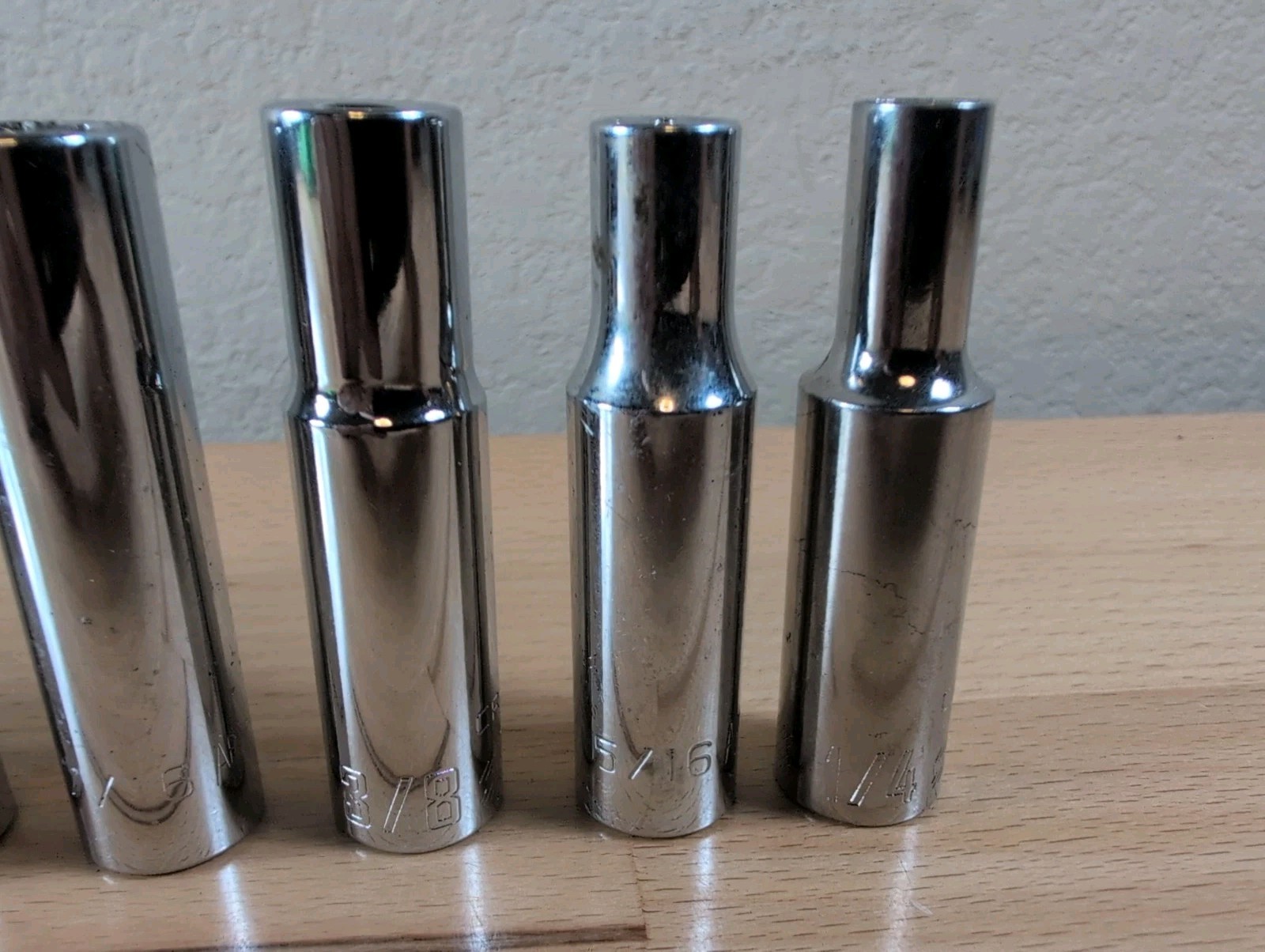 Mixed Lot 10 SAE 3/8″ Drive Deep Sockets Snap-on Armstrong Craftsman 1/4 – 7/8