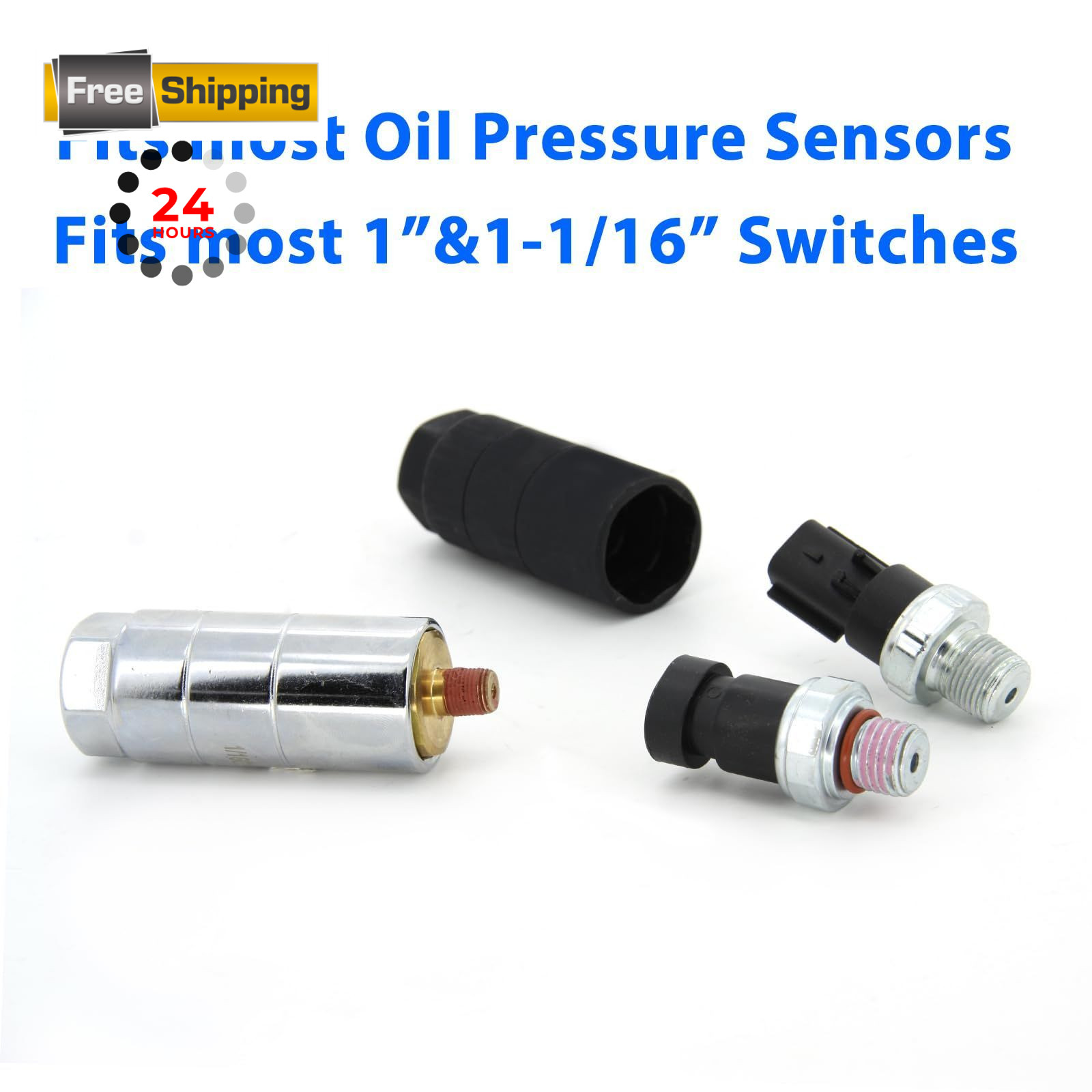 A ABIGAIL Oil Pressure Switch Socket, 1 1/16» x up to Onesize, Black