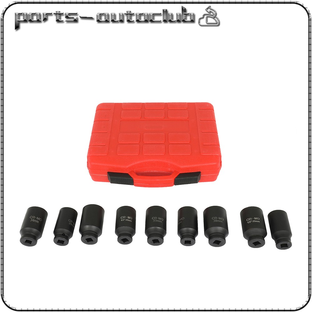 Deep Impact Socket Kit 1/2″ Drive Metric Axle Hub Nut Socket 29-38mm 9 PCS