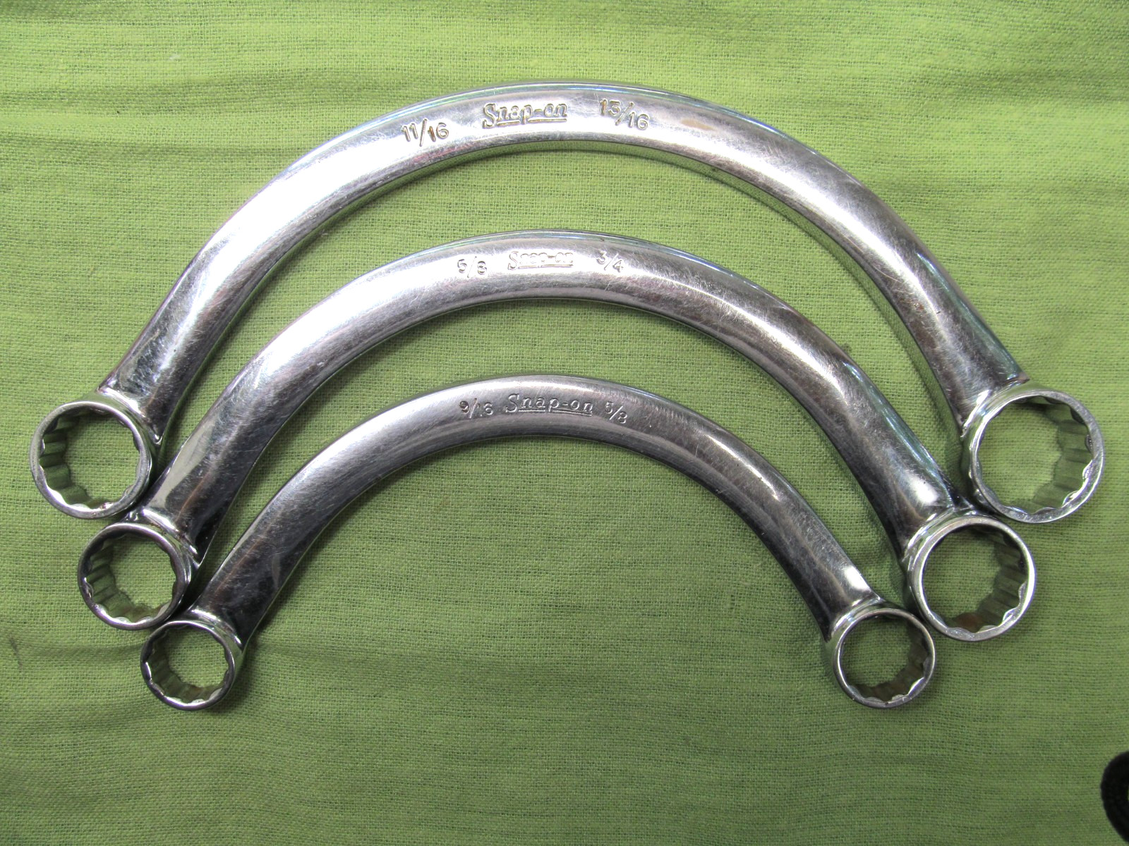 3pc Snap-on Half Moon Obstruction Wrench Set – 12pt. Box Ends – 9/16″ to 13/16″