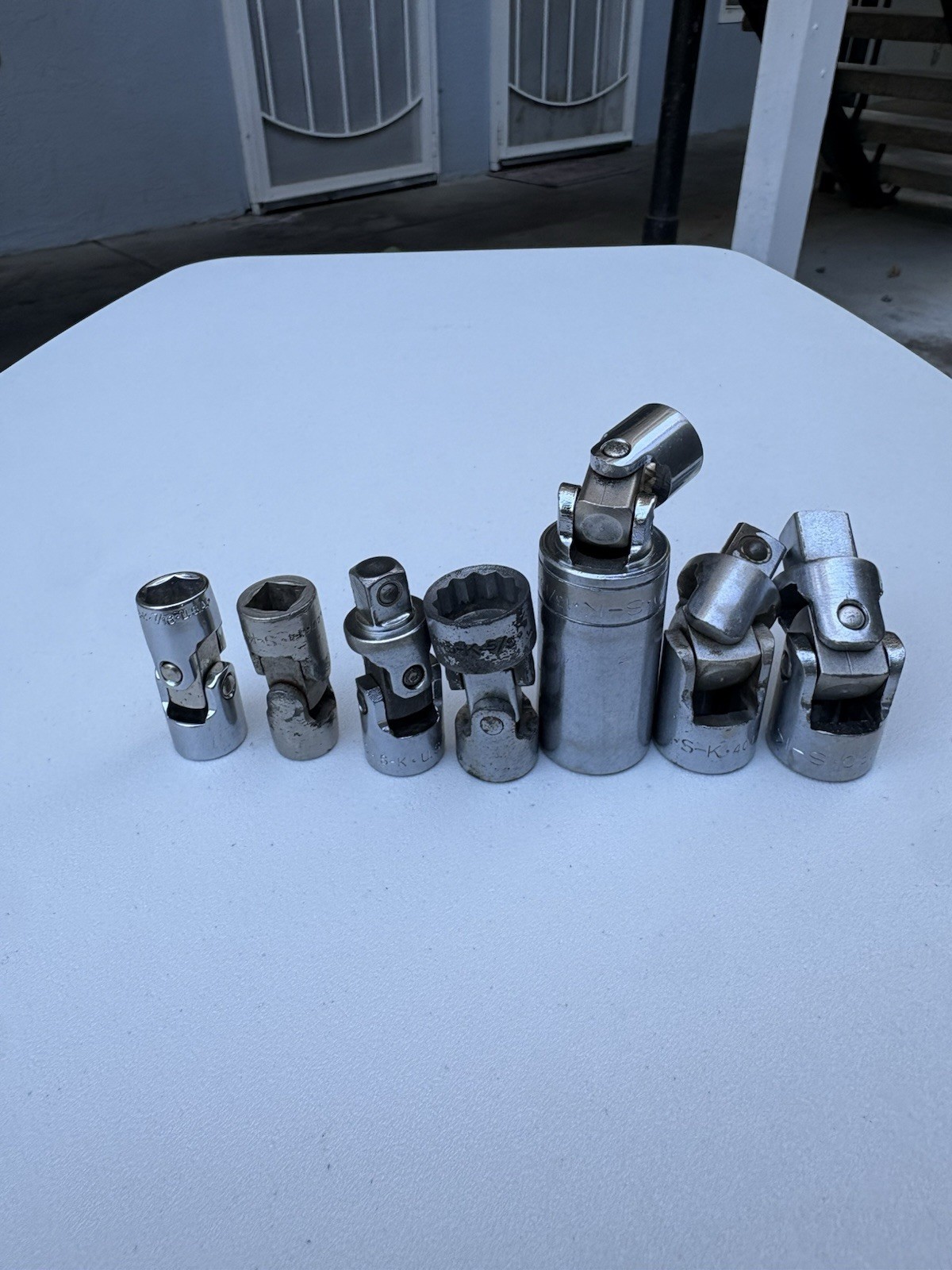 Lot of 7 SK Tools (S-K) Universal Joints, Swivels & Adapters – Made in USA!