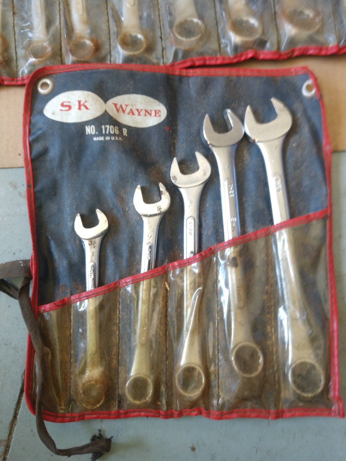 Vintage SK Tools SAE Combination Wrench Set 1713 & 1706-r