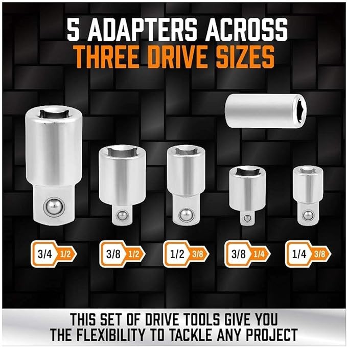 20-Piece Socket Extension Bar Set, 1/4″, 3/8″ and 1/2″ Drive Socket Extension Se