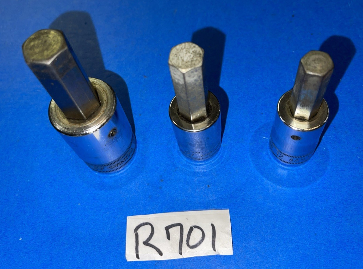 SNAP-ON TOOLS 3 PIECE 1/2 DRIVE METRIC HEX SOCKET DRIVERS 12MM, 14MM, 17MM