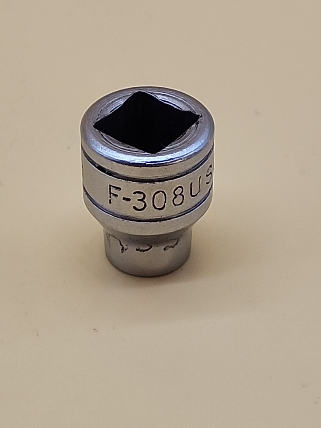 Snap-On Tools 3/8″ Drive 1/4″ SAE 8 Point Double Square Chrome Socket F308 USA