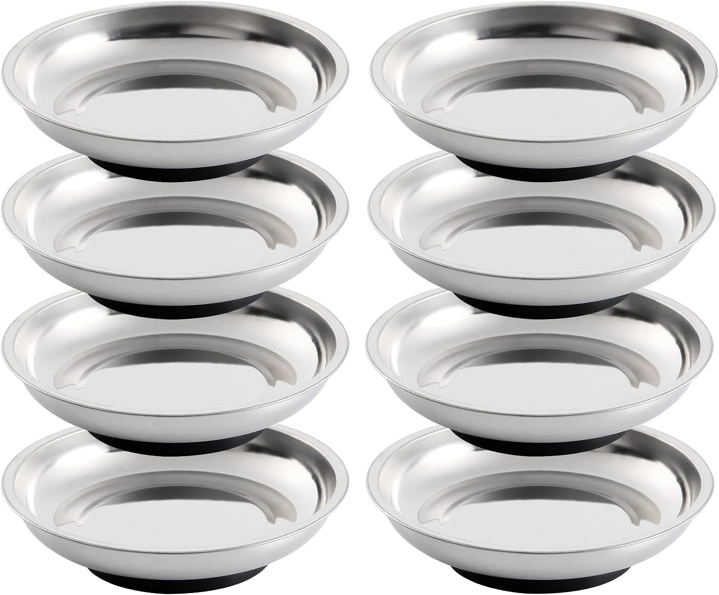 8 Pieces 3” Round Magnetic Bowl Trays Set Stainless Steel Magnet Tool