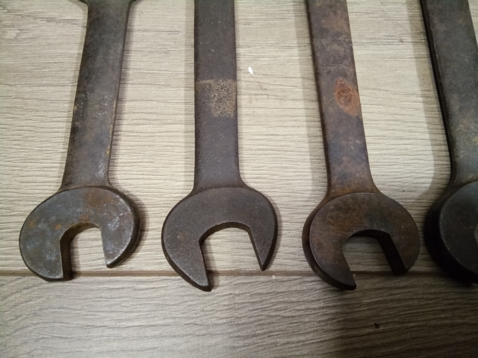 7 LARGE VINTAGE DOUBLE OPEN ENDED SPANNER WRENCHES BILLINGS, FAIRMOUNT, OTHERS