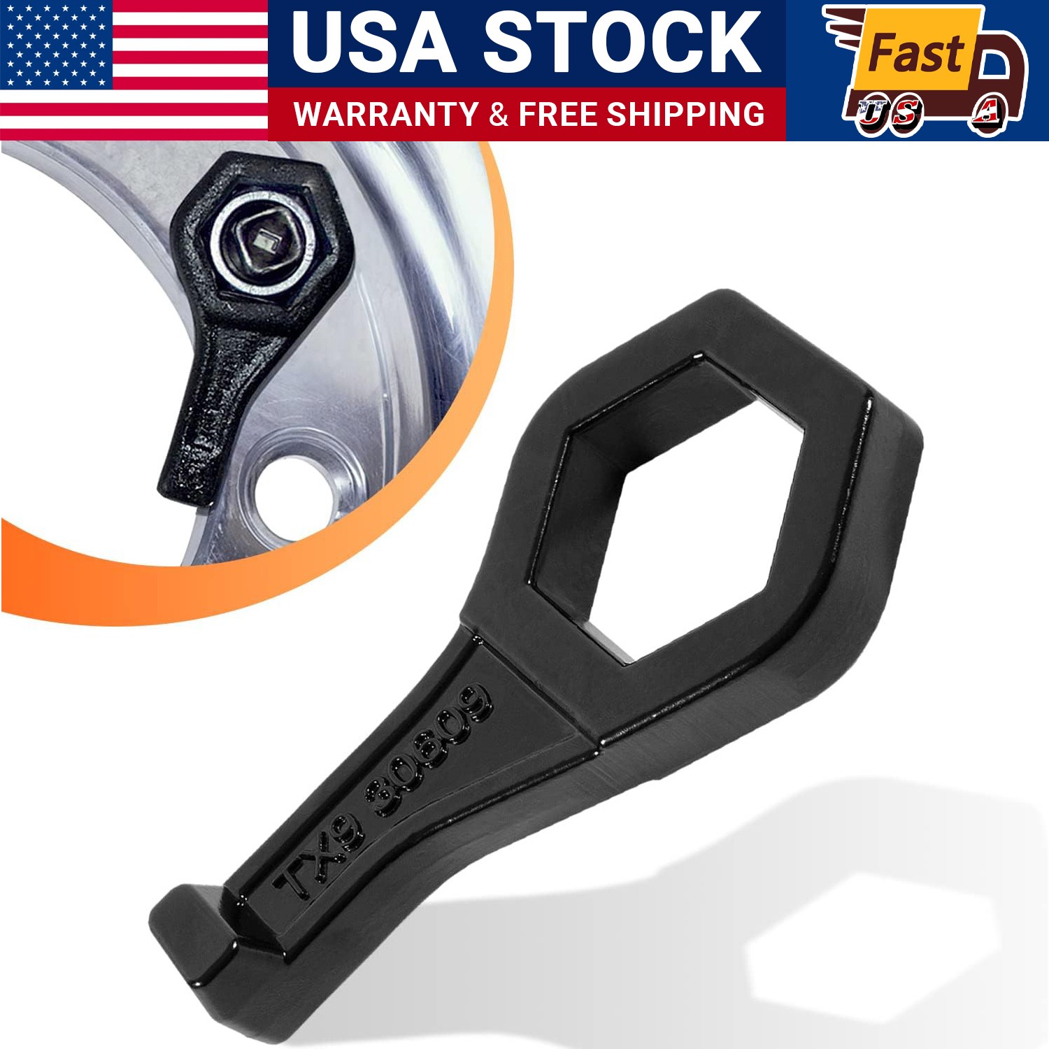Universal 30609 Model TX9 Cap Nut Wrench 1-1/2″(38mm) for Porkchop Style (Black)
