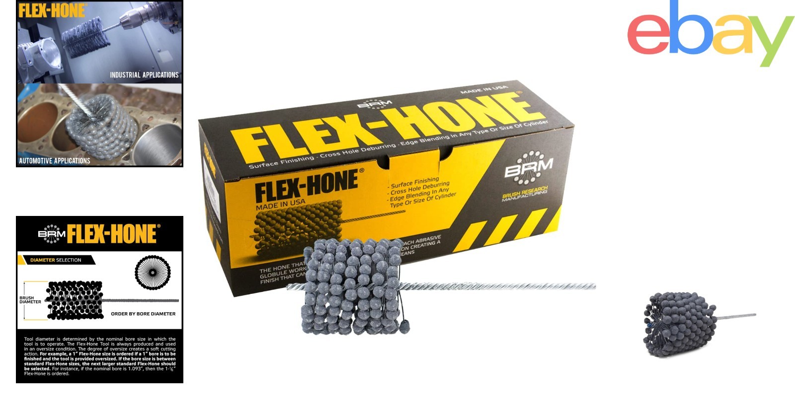 Silicon Carbide Flex-Hone Tool for Finishing Soft Ferrous Materials 240 Grit