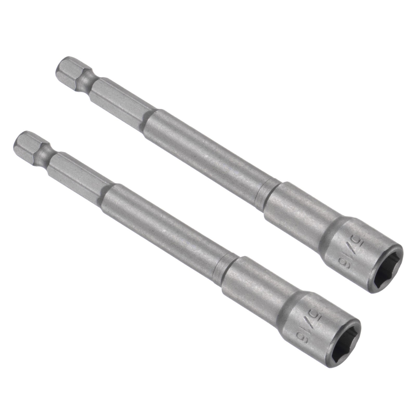 2pcs 1/4″ Hex Quick Change 5/16″ Magnetic Hollow Shaft Nut Setter 100mm Long