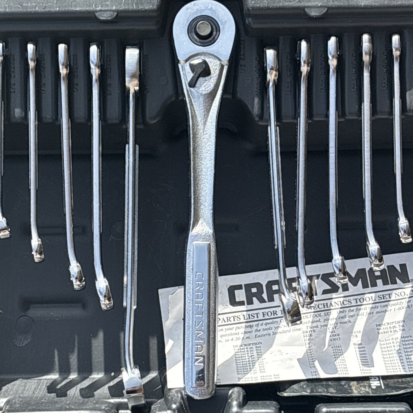 Craftsman Mechanics Socket Wrench Tool Set Metric & SAE ALL 6 POINT 9 33644 USA