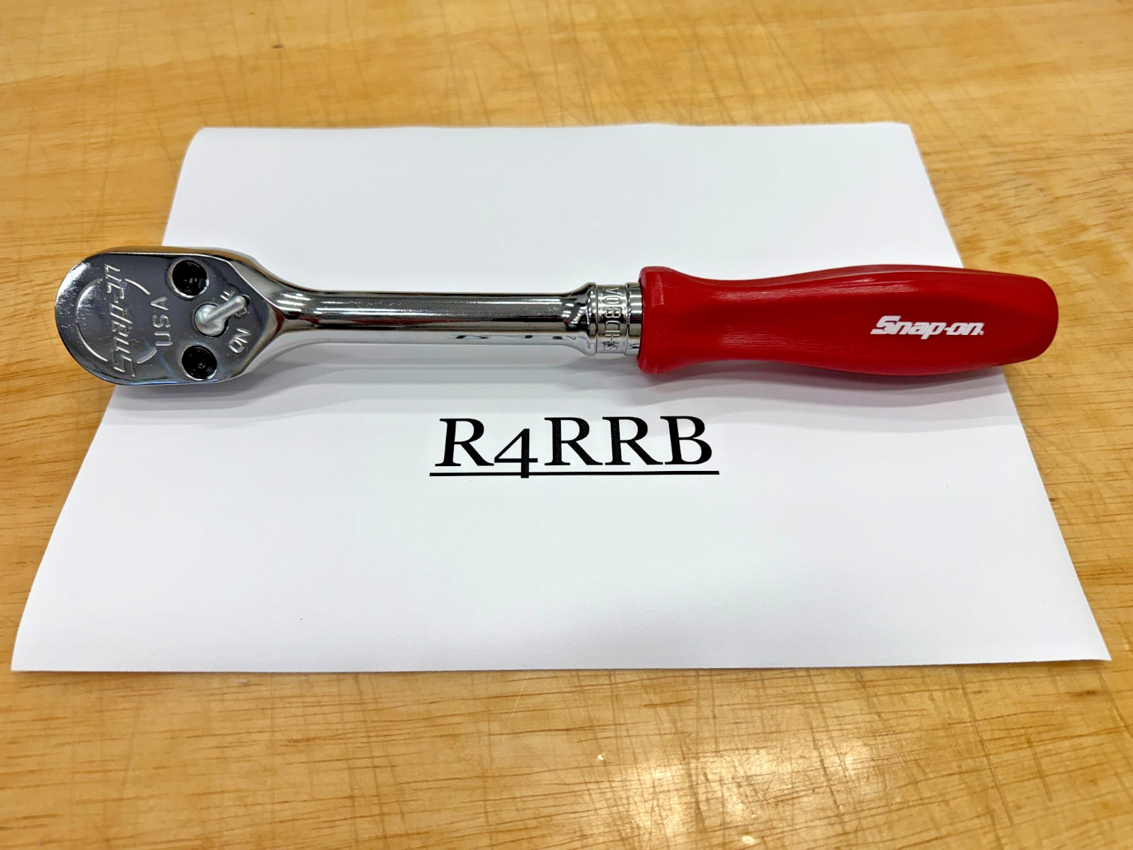 Snap-on Tools USA CLASSIC RED 1/2″ Drive Hard Grip Ratchet SHD80AR RARE NOS