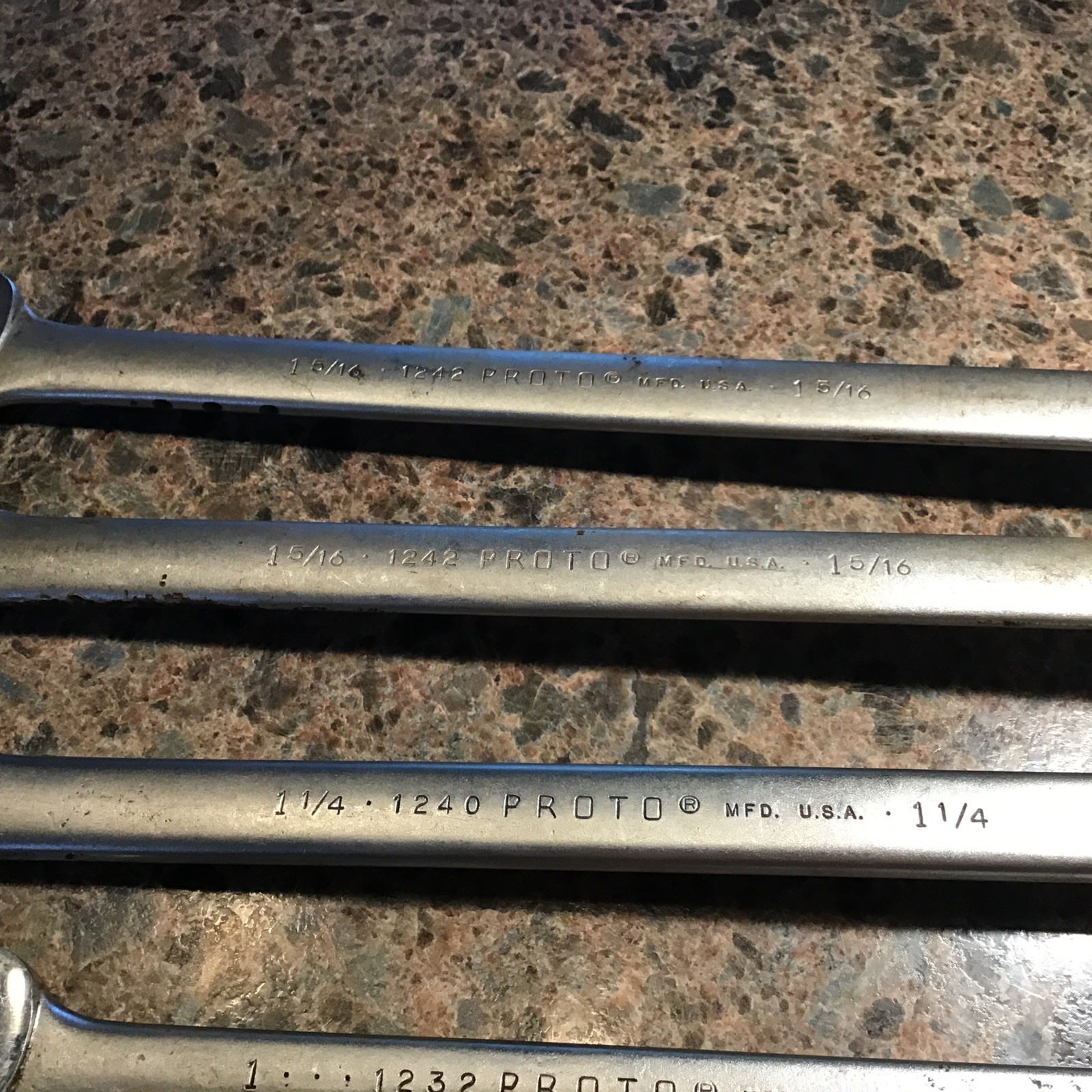Proto Professional Combination Wrench Set 7/8, 1, 1 1/4, 1 5/16 (2) Total Of 5