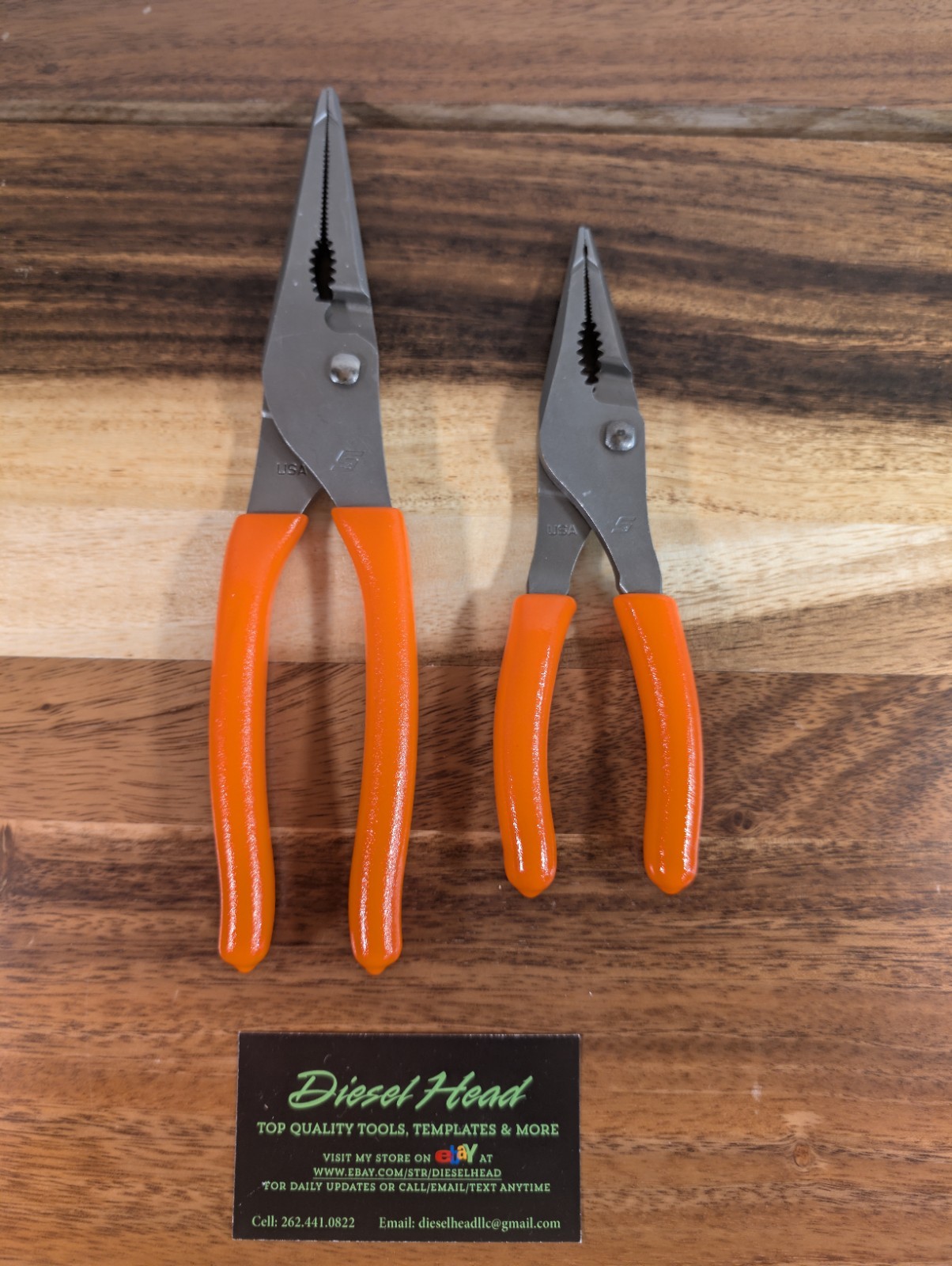 NEW Snap On LN47ACF & LN46ACF Needle Nose/Slip-Joint Combo ORANGE Plier Set