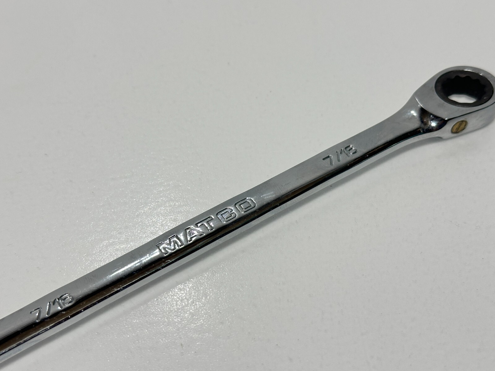 Matco 7GRCXL142 7/16” SAE 72 Teeth Extra Long Ratcheting Wrench, Non-Slip Box