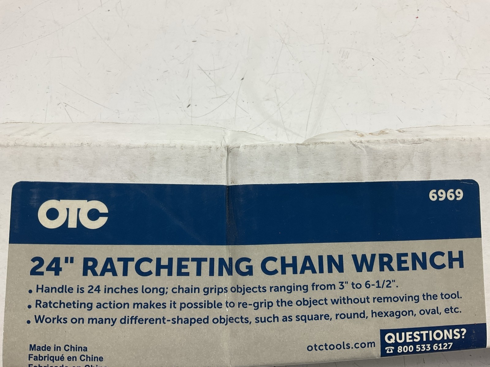 OTC 6969 24-inch Ratcheting Chain Wrench 3″ To 6-1/2″ In Outer Diam