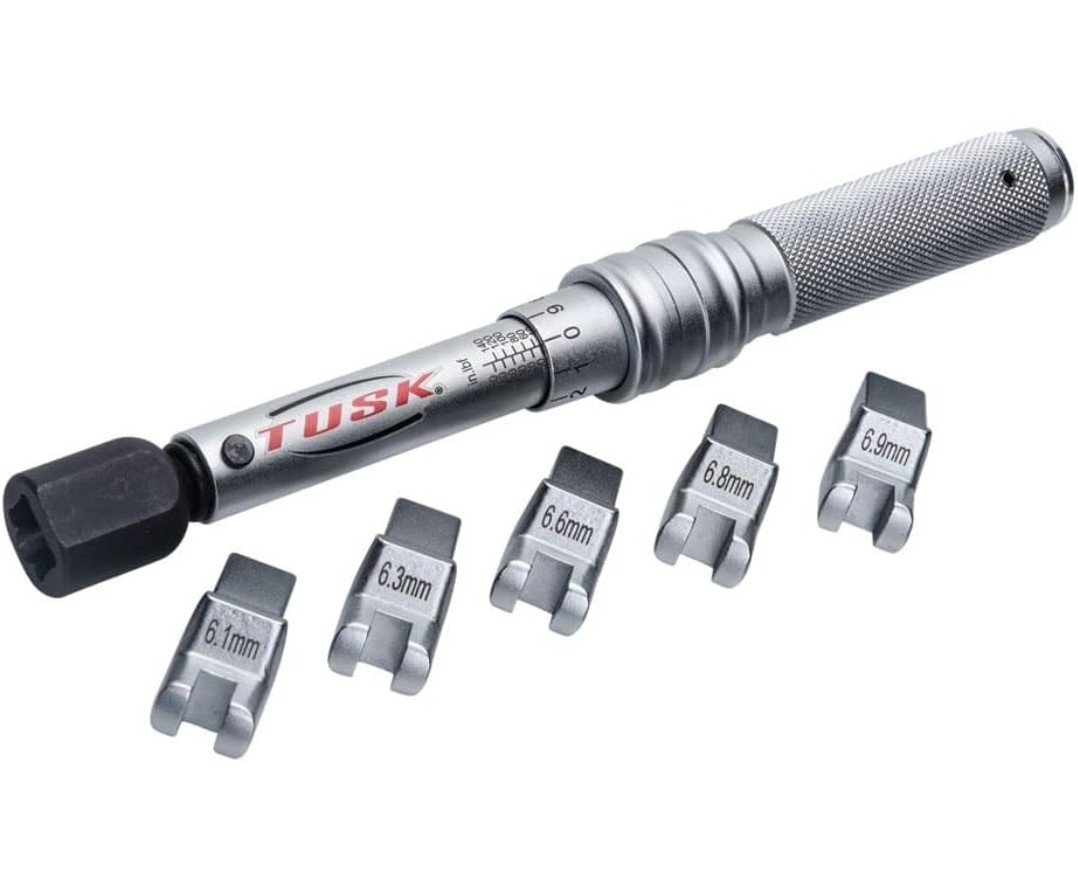 TUSK Spoke Torque Wrench Kit Adjustable 30–150 in‑lb+ 5 Drop‑Forged Heads