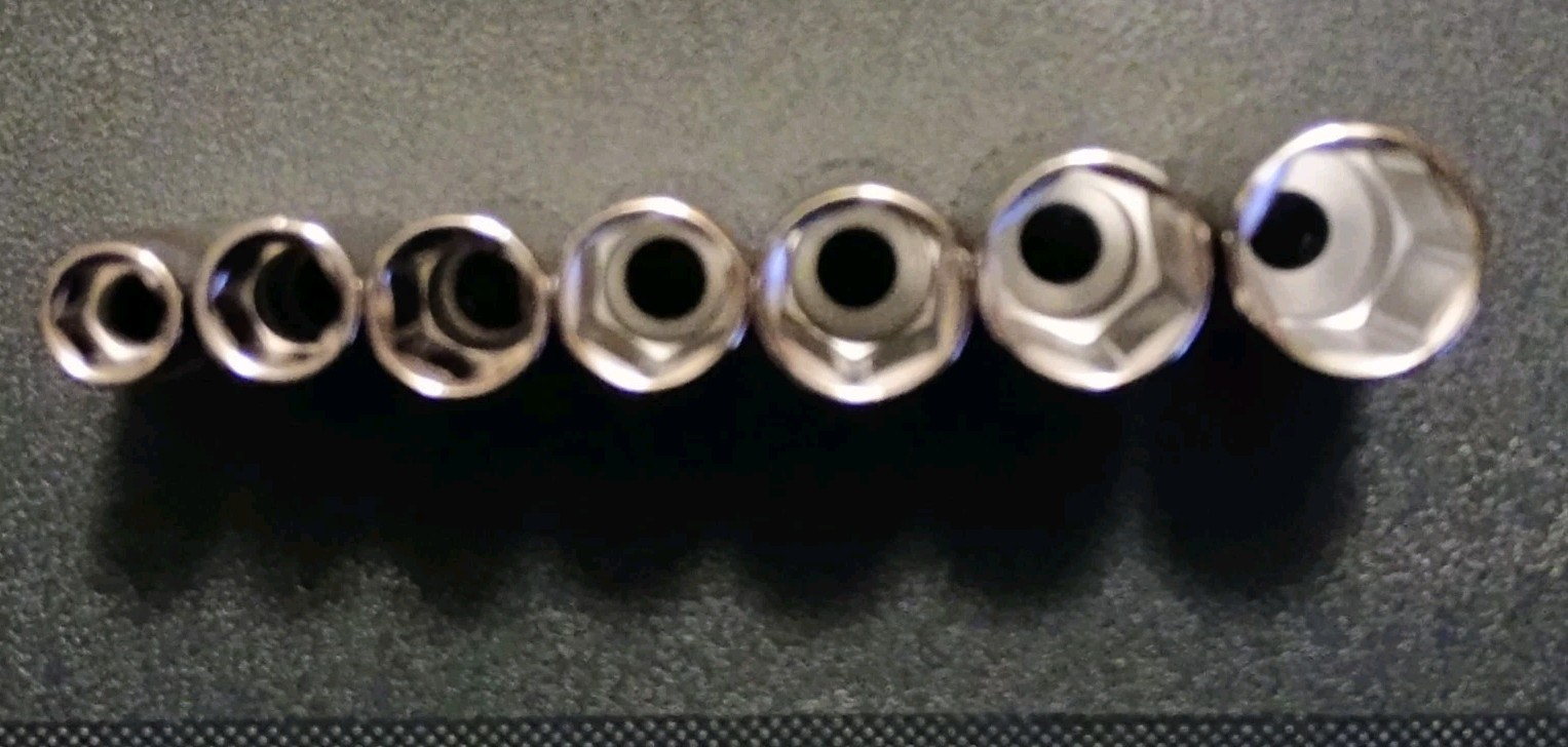 CRESCENT 7 Piece SAE 6 Point Deepwell Chrome Socket Set For 3/8″ Inch Drive