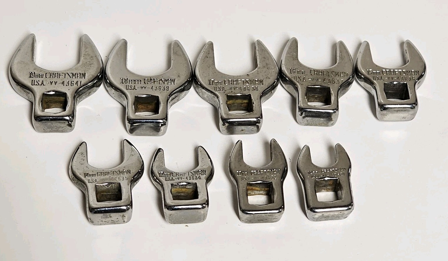 Craftsman Crowfoot Wrench Set 9 Pieces VV-43631, VV-43632, VV-43639, & More
