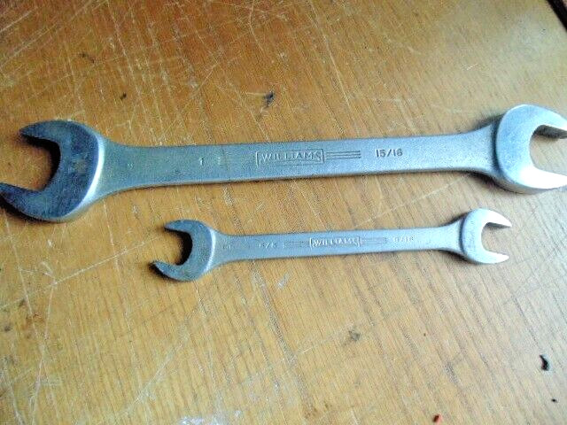 VTG Set Of 2 WILLIAMS SUPERWRENCH Open End Wrenches # 1033C # 1727