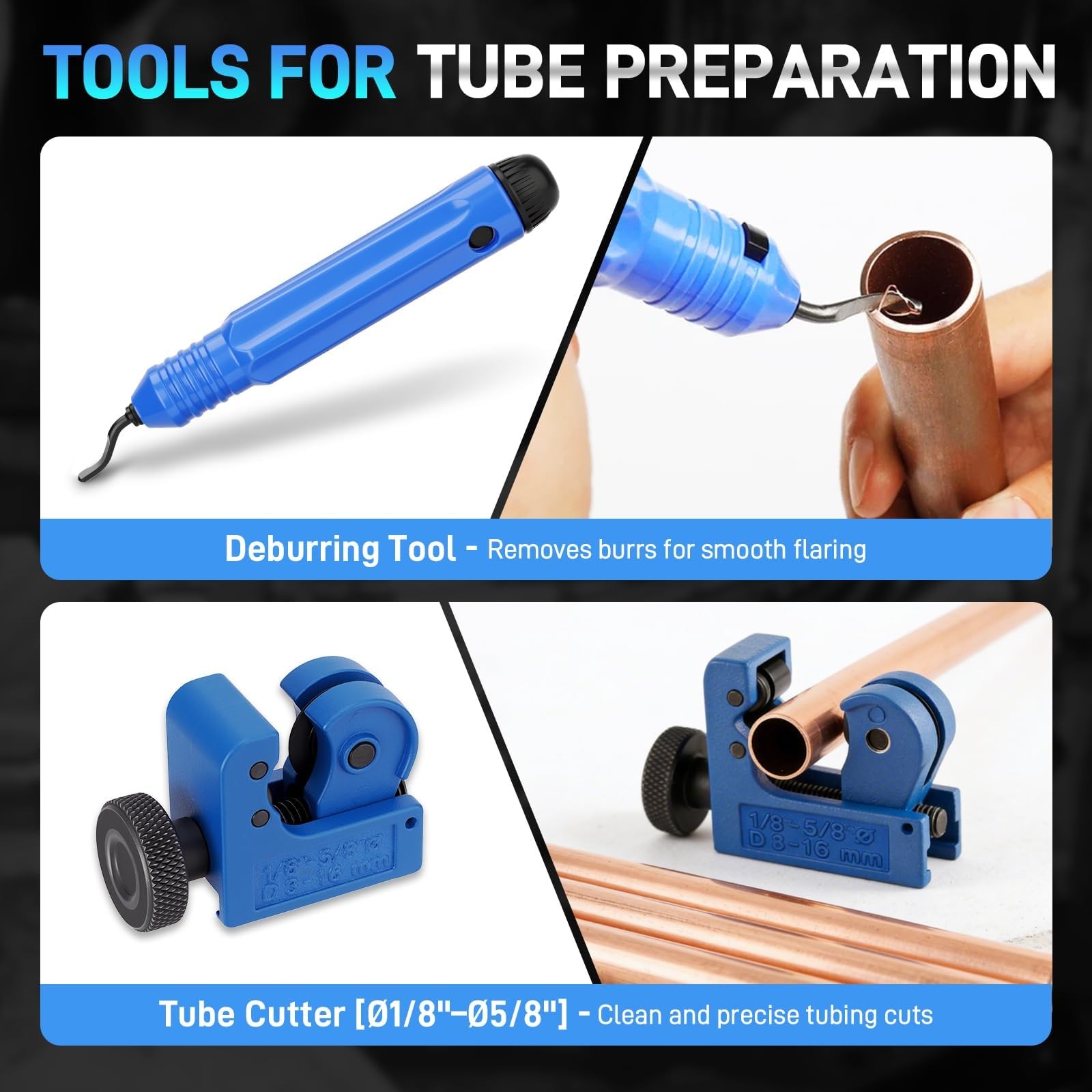 Brake Line Flaring Tool Kit 45° 37° Single Double Bubble Flare 3/16″-3/8″ Tubing