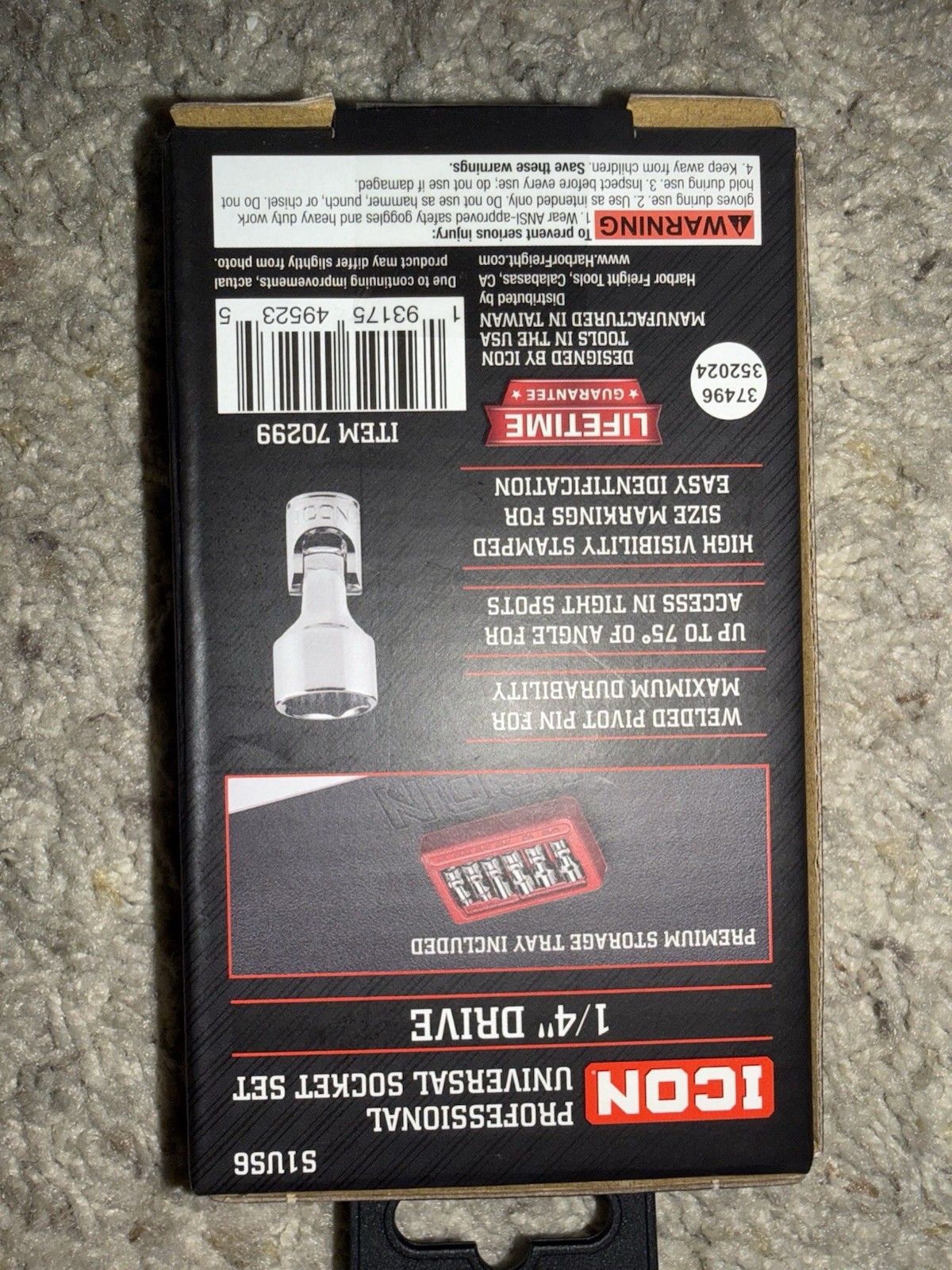 Icon 1/4” Drive Universal SAE & Metric Joint Shallow Socket Sets; S1US6 & S1UM11