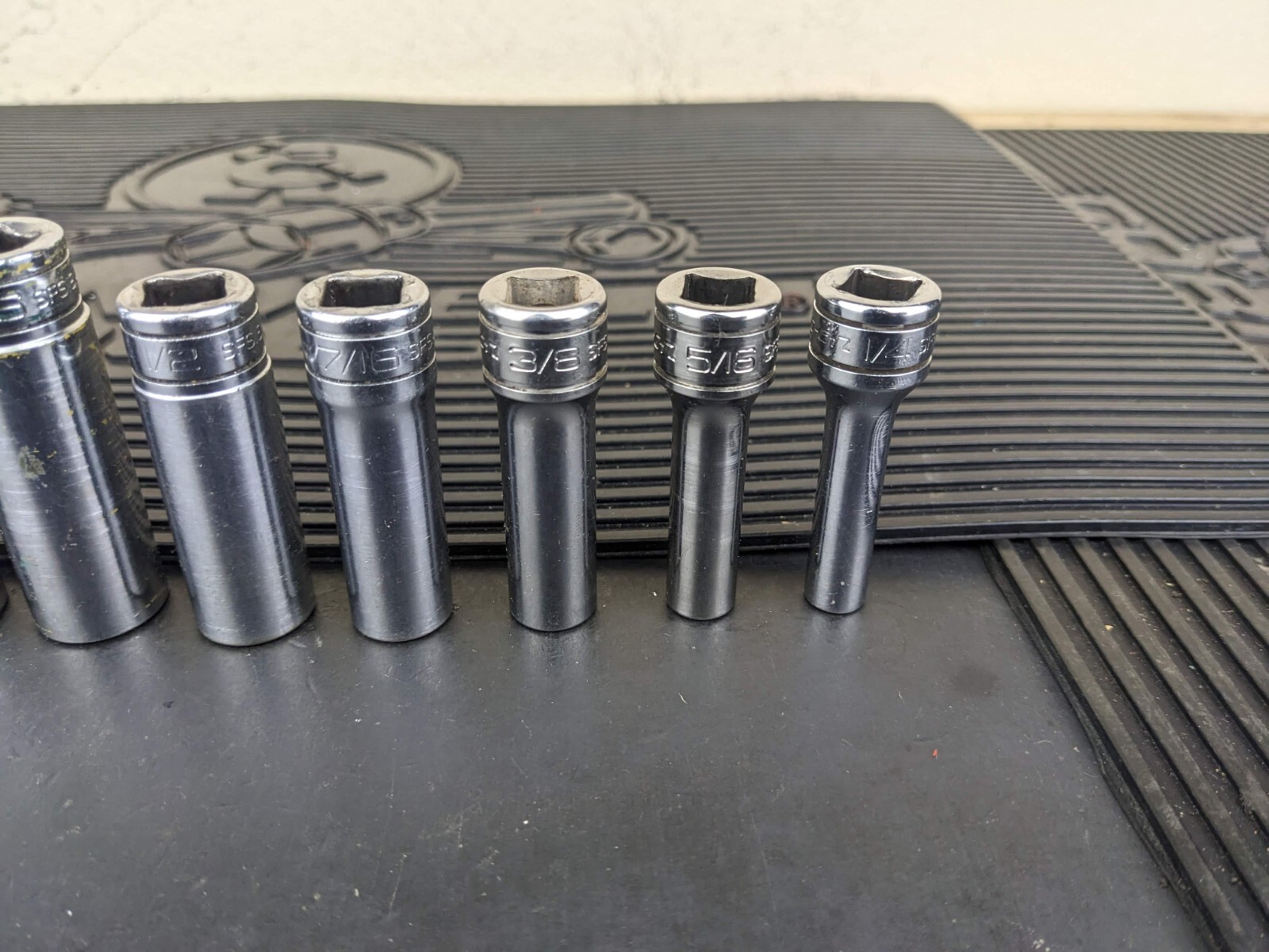 #bb702 Snap-On Tools Socket Set 211SFSY 3/8″ drive 6 Point Deep 1/4″ to 7/8″