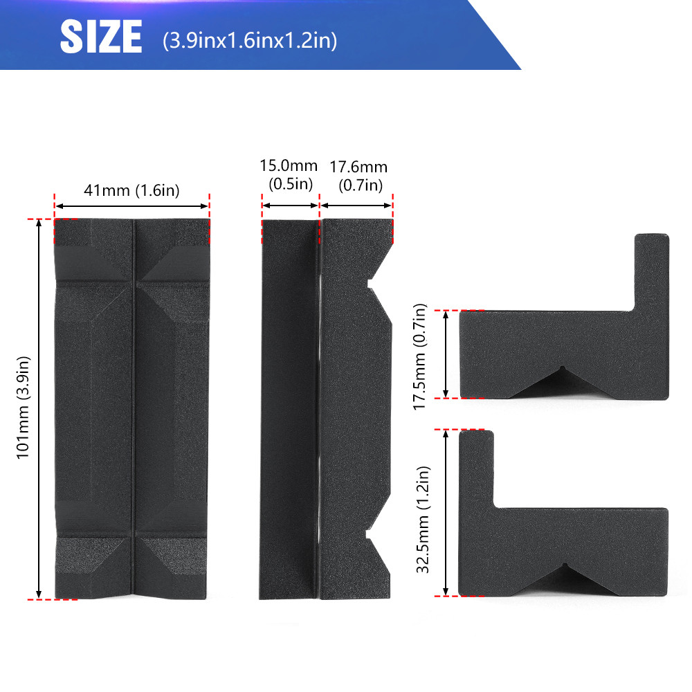 1 Pair Aluminum Vise Jaws fits for Holding an Fitting Adapter Length 101mm 4″