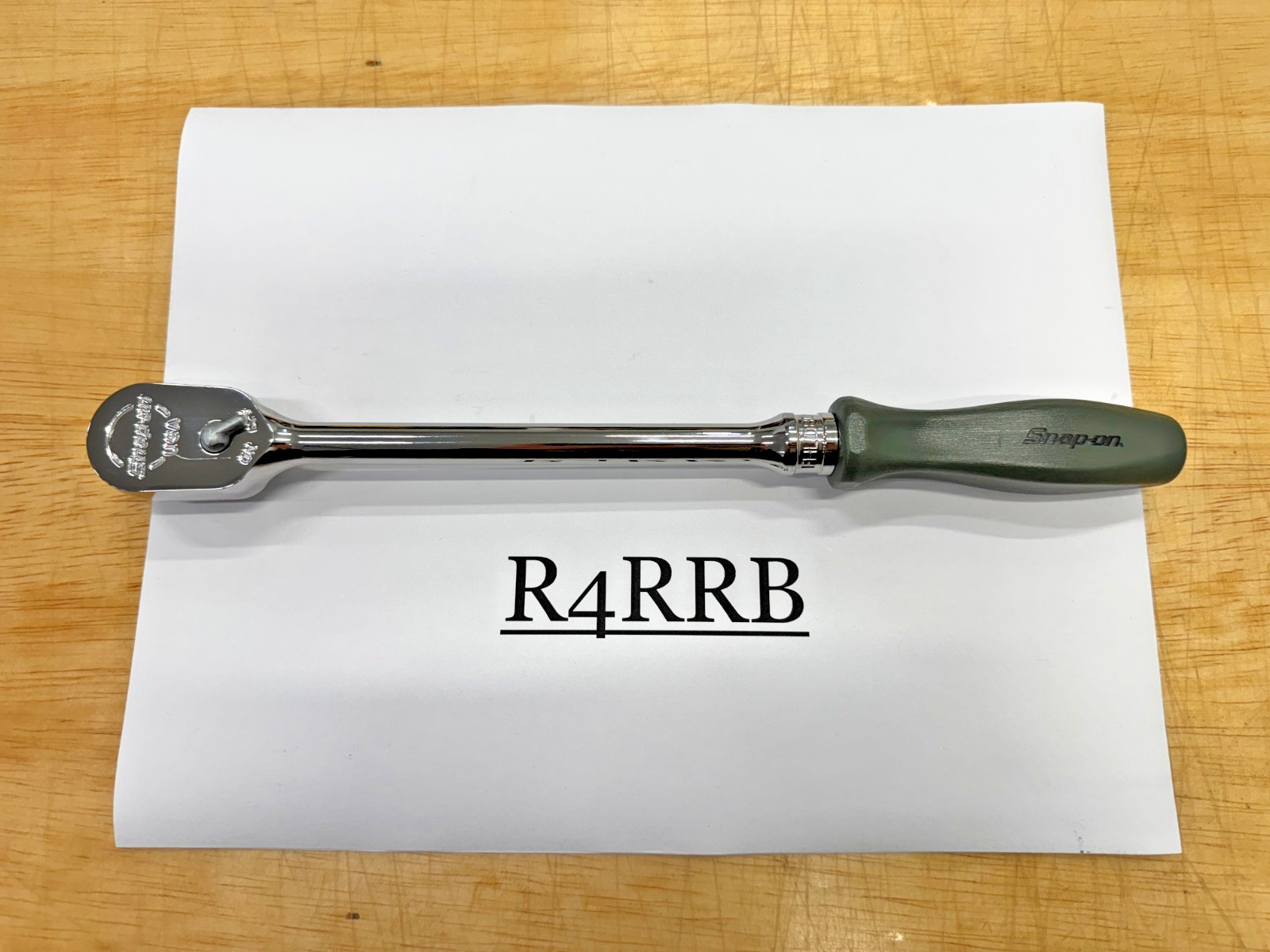 Snap-on Tools USA 3/8″ Drive COMBAT GREEN Hard Handle Long Ratchet FHLD80CG NOS