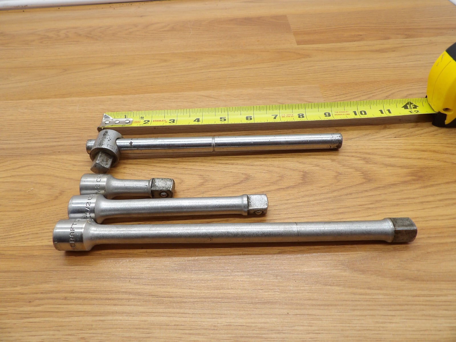 3 – CRAFTSMAN Extensions 1/2 inch Drive 3″ 6″ 10″ -V &Craftsman Sliding T Handle