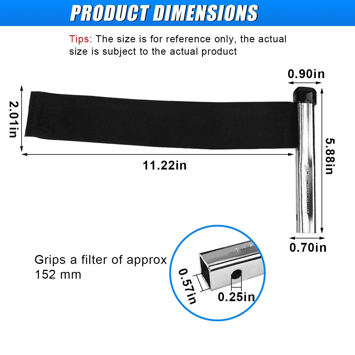 ZIMISI Nylon Strap Oil Filter Wrench, 1/2″ Drive Strap Wrench, Heavy Duty Oil…