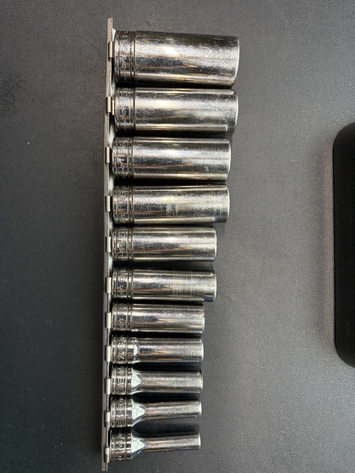 Snap-on Tools 11pc 3/8″ Drive SAE 6pt DEEPWELL Socket Set 1/4″ TO 7/8″