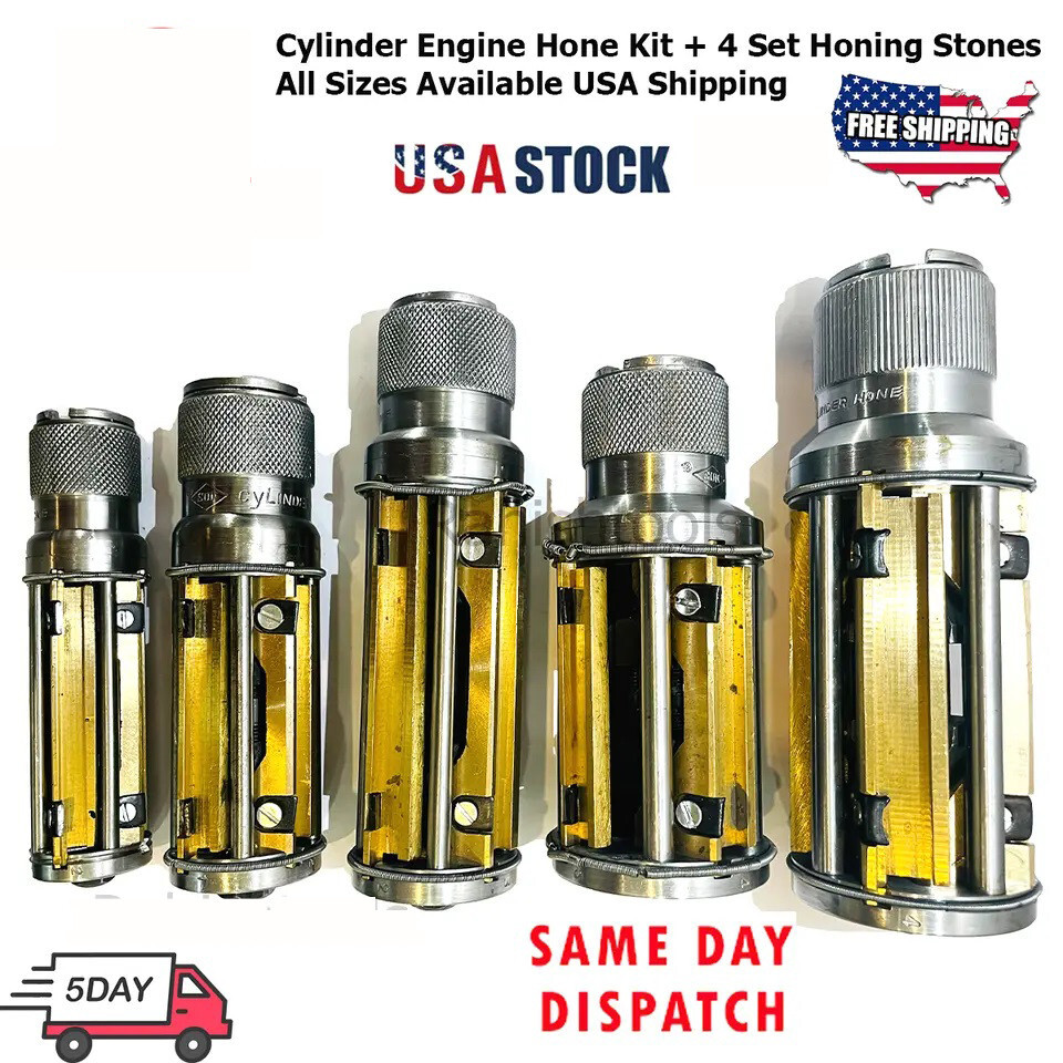 Cylinder Engine Hone Kit +4 Set Honing Stones All Sizes Available 34-60mm+ Stone