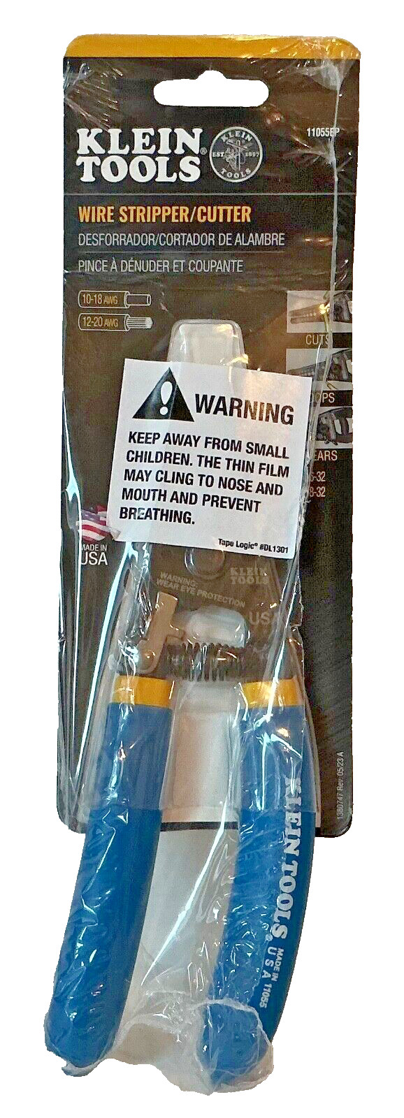 Klein Tools 11055EP Wire Stripper Cutter for 10-18 AWG Solid 12-20 AWG Stranded