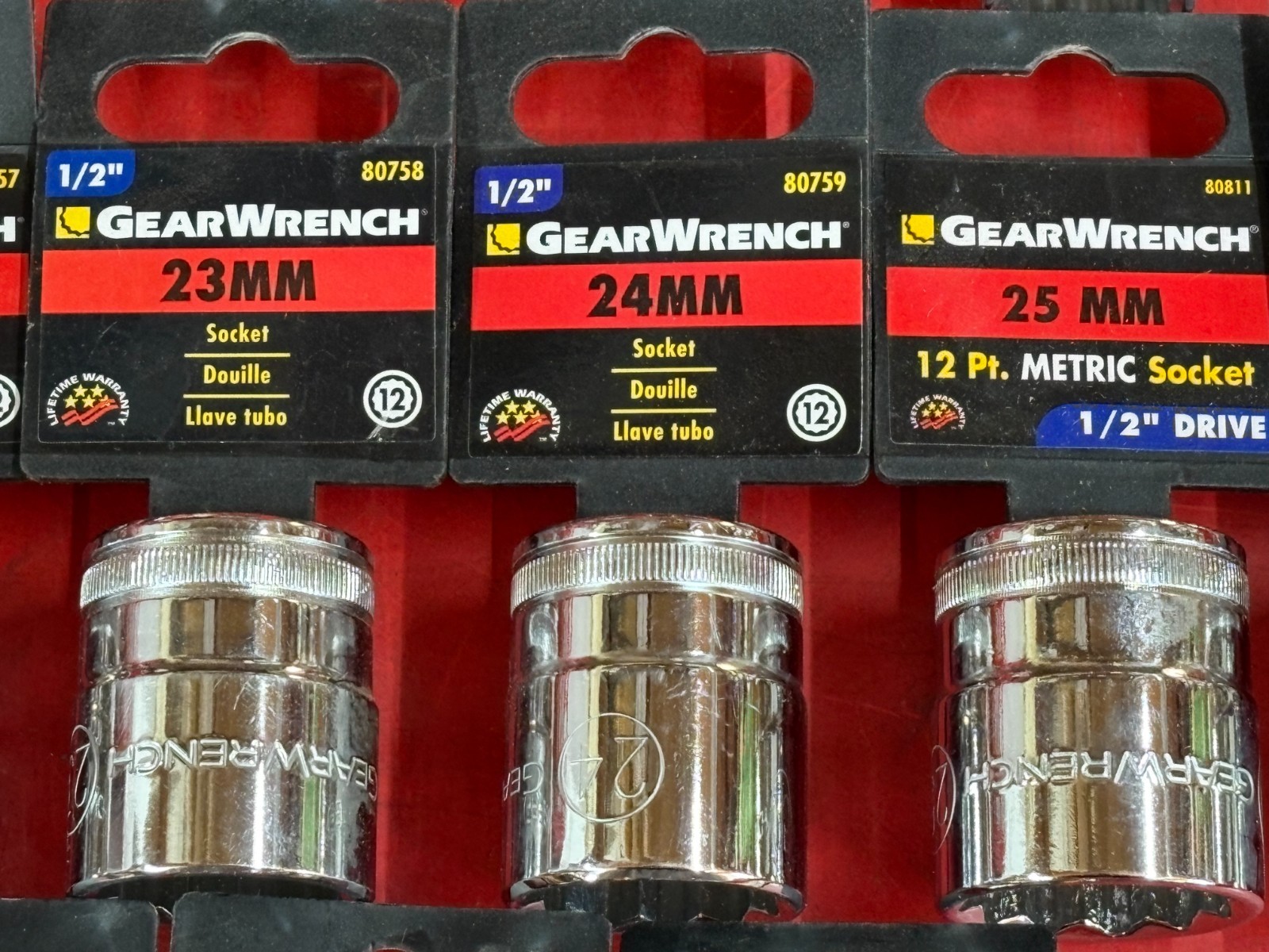 GEARWRENCH (19) PIECE 12mm-36mm 1/2″ DRIVE 12 POINT METRIC STANDARD SOCKET SET