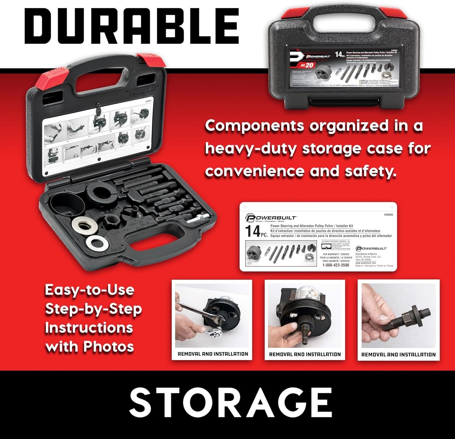 Power Steering and Alternator Pulley Remove and Install Tool Set, Replace Veh…