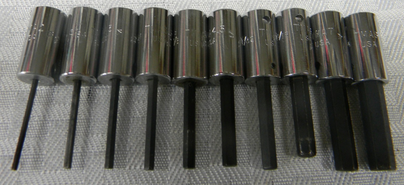 SNAP-ON 1/4″ DRIVE 10PC SAE HEX DRIVER BIT SOCKET SET 1/16″-1/4″ #110ETMAY