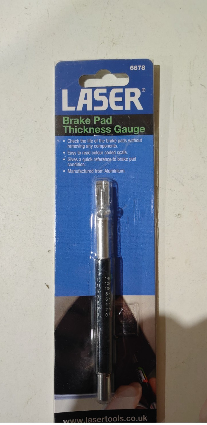 Brake Pad Thickness Gauge Easy To Read Colour Coded Laser 6678