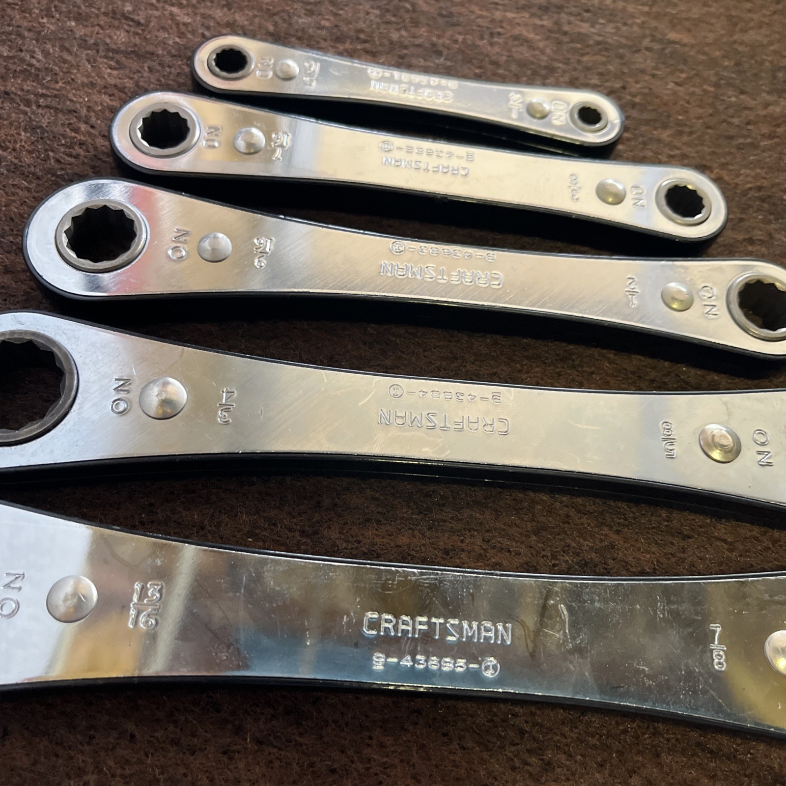 Craftsman 5pcs Ratcheting Double Box End Circle I Wrench Set 1/4″ – 7/8″ SAE USA