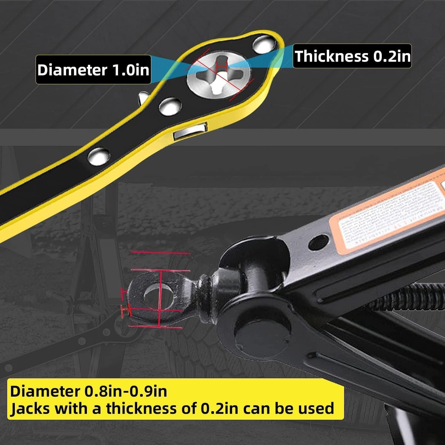 Auto Labor-Saving Jack Ratchet Wrench with Long Handle for Scissor Jack, Lug …