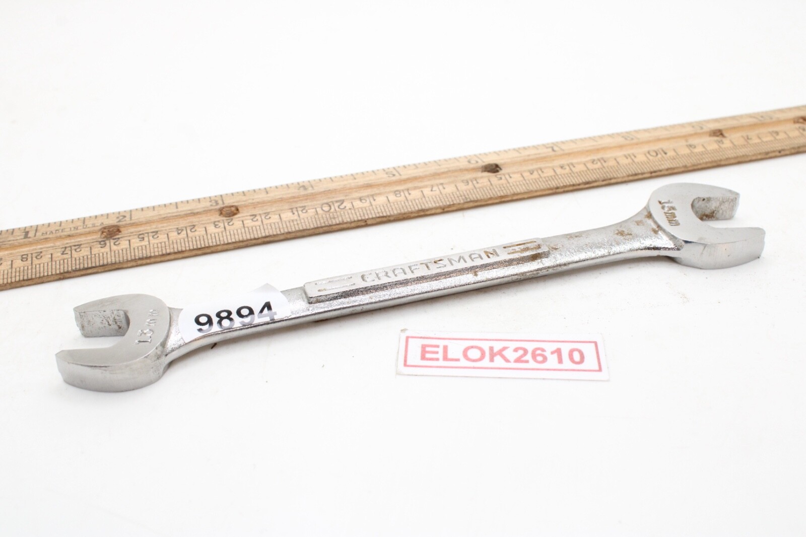 Craftsman VV- 44507 15mm x 13mm Metric Chrome Open End Wrench USA